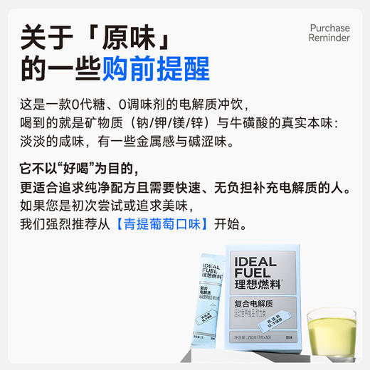 理想燃料 | 复合电解质30条/盒 原味青提葡萄味百香果味 商品图5