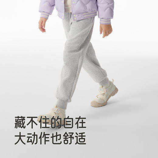 英氏儿童裤子秋冬新款女童保暖束脚裤百搭纯色中大童女生休闲卫裤 商品图3