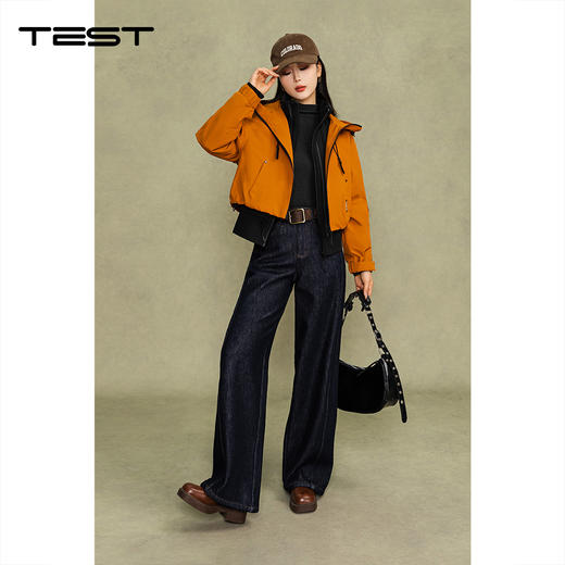 冬上新流行橘色显瘦保暖时尚款短款连帽工装外套2254134 商品图1