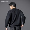 PINLI品立2025秋季新款宽松圆领拼料落肩套头卫衣青年上衣潮牌男B253109101 商品缩略图2