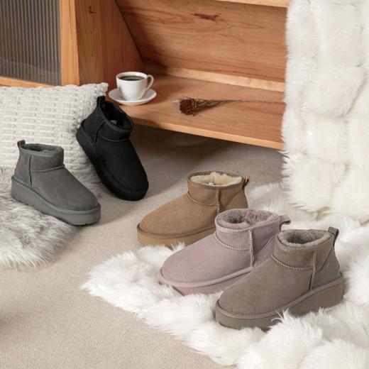 100%羊毛【澳洲品牌】EVERAU羊毛短筒厚底经典雪地靴  A-5559 商品图4