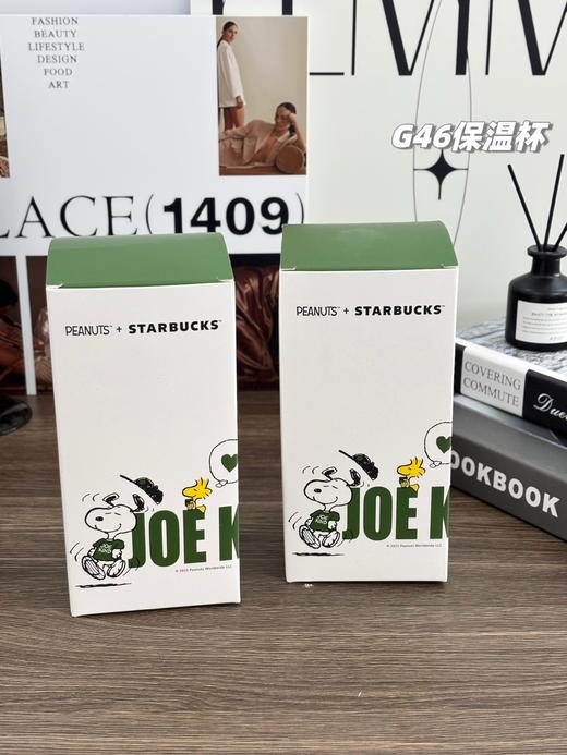 D111347新款联名史努比小黑熊咖啡杯双开口保温杯 商品图4