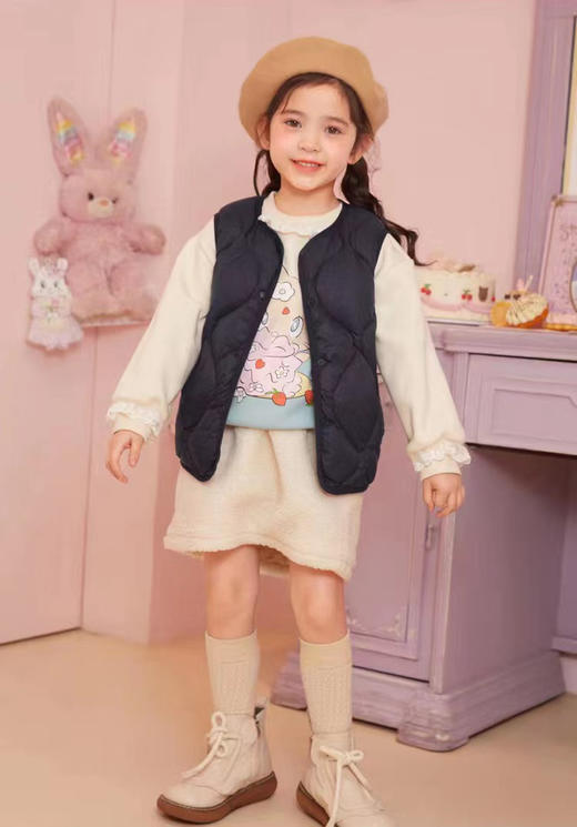 【90白鸭绒   轻薄羽绒马甲】女童男童 圆领内胆 中大童 校服内穿 保暖背心 坎肩 商品图3