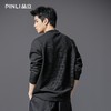 PINLI品立春季新款男士宽松立领亮片织带长袖T恤上衣体恤潮牌B253111106 商品缩略图2