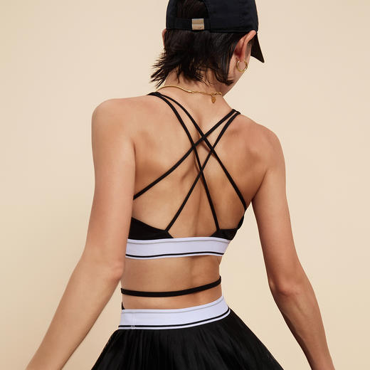 跃牌【菲芬之想】系列 性感抹胸女深V领聚拢撞色美背运动打底吊带内衣裹胸背心25121 商品图3