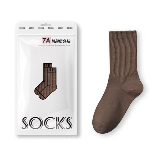 【7A抗菌袜子女纯棉秋冬中筒袜】女士防臭吸汗堆堆袜纯色月子袜全棉 商品图4