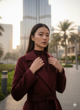 立领双袋双面手工羊绒大衣