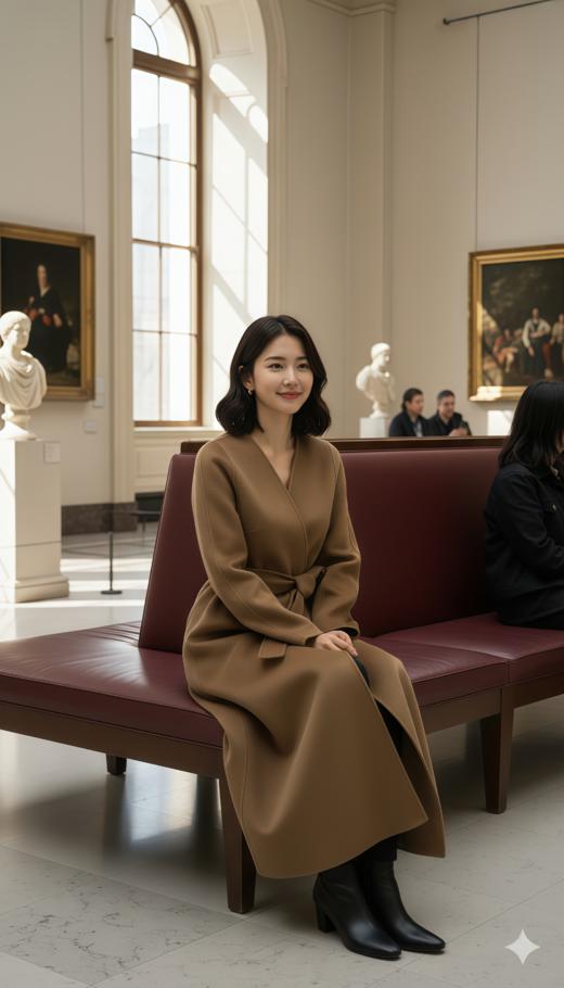 AG同款无领收腰女神款双面手工大衣（附腰带） 商品图6