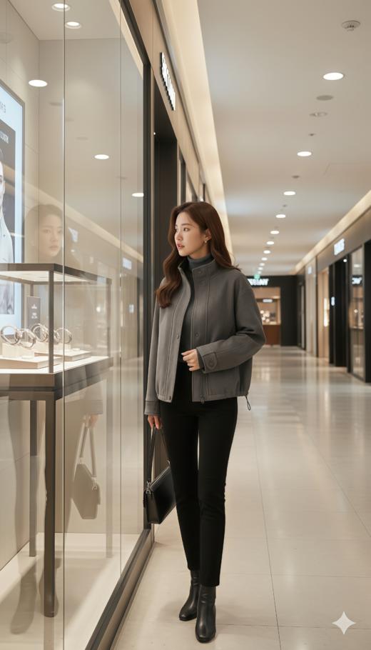 XN 高立领宽肩机车风夹克 商品图1