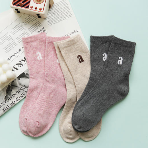 【2双装】女士冬季半毛圈袜子中长筒冬季棉袜【6双6折 2522701】 商品图0