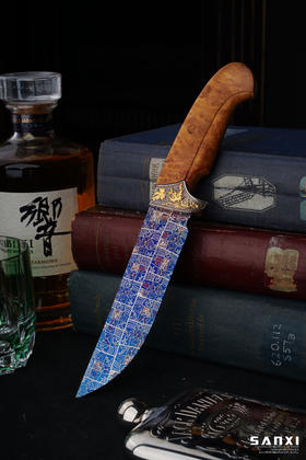 三希堂  现代刀系列  鎏金卷草小猎  未开刃