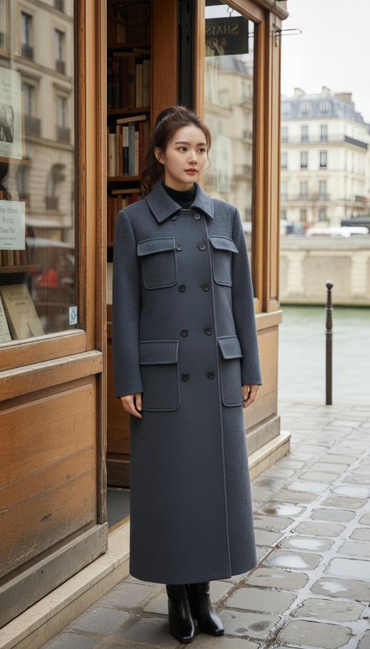 多口袋双排扣大衣 商品图0