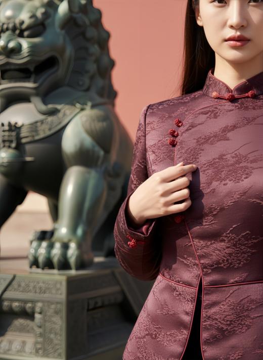 新中式改良立领袖弧形外套 商品图2