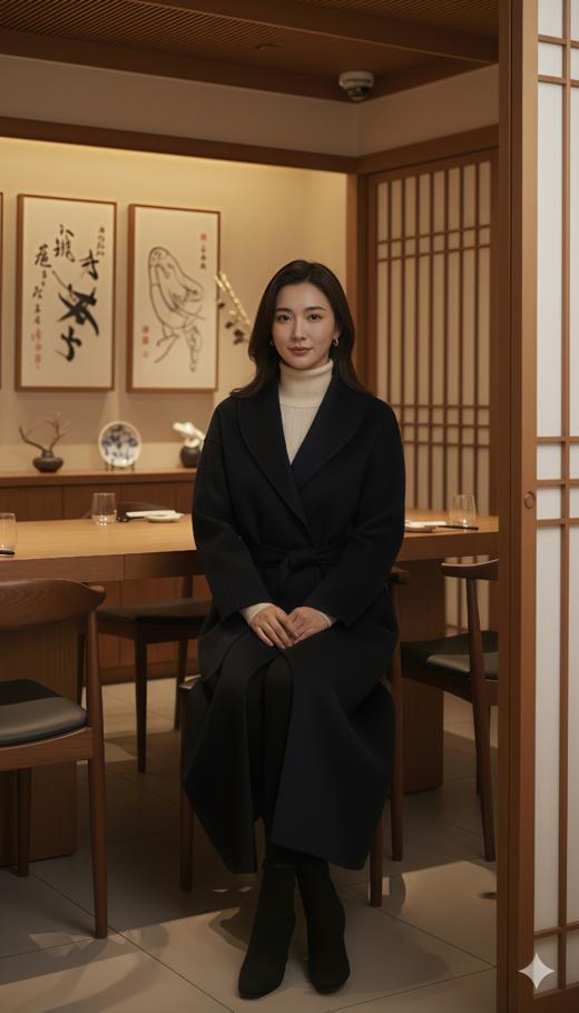 IC同款造型立领珠边双面手工大衣（附腰带） 商品图6