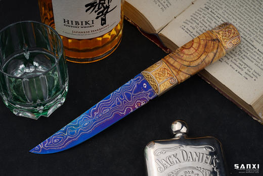 三希堂  现代刀  卷草星空小猎 未开刃 商品图2