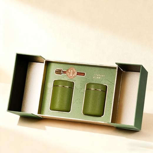 双开门礼盒【2不锈钢罐+1勺 绿色 约装3~4两左右】68元一套/10套一箱 商品图2