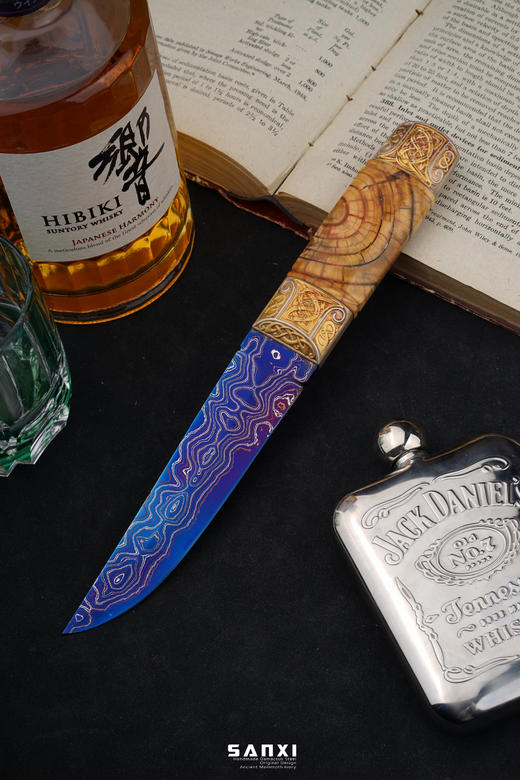 三希堂  现代刀  卷草星空小猎 未开刃 商品图1