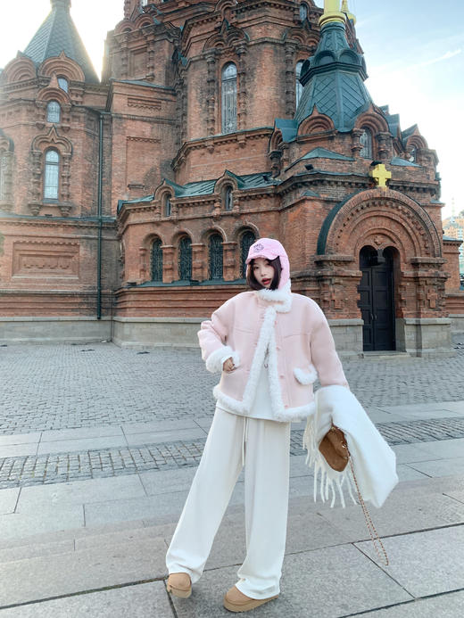 <曾小咸推荐> 现货秒杀！微信超特价！粉色皮毛一体外套毛绒绒拼接麂皮绒 日常319.99 立减120 秒杀199.99！ 商品图10