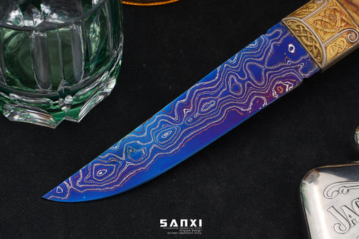 三希堂  现代刀  卷草星空小猎 未开刃 商品图3