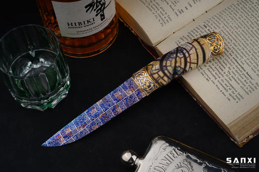 三希堂  现代刀  卷草星空小猎  未开刃 商品图9