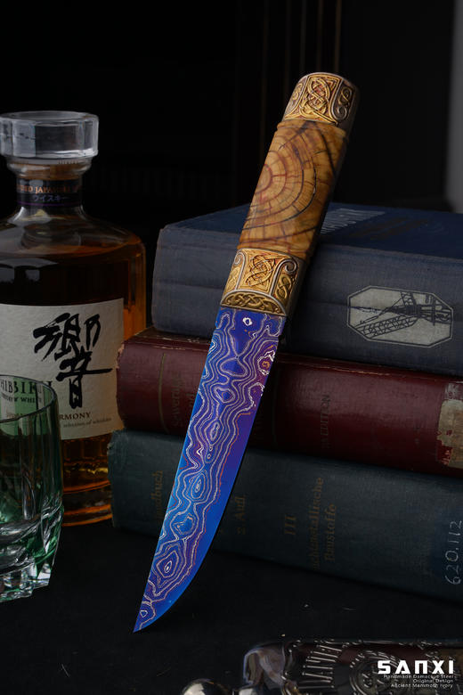 三希堂  现代刀  卷草星空小猎 未开刃 商品图0