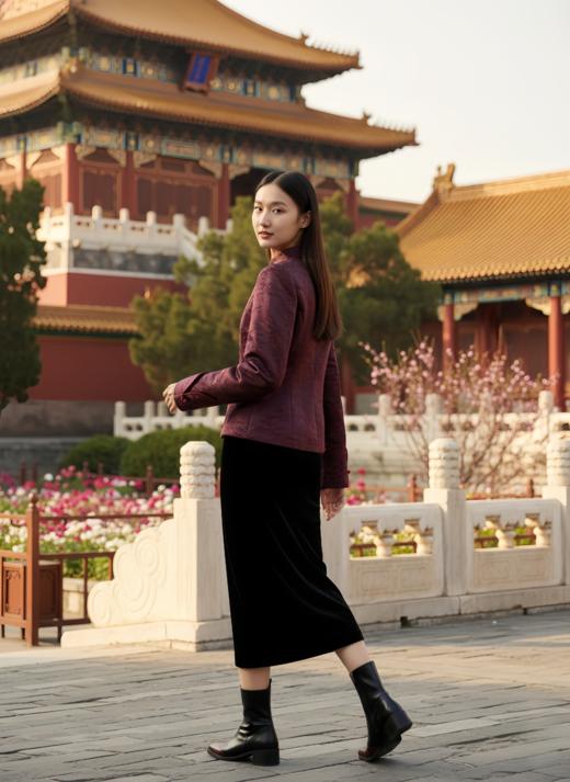 新中式改良立领袖弧形外套 商品图3