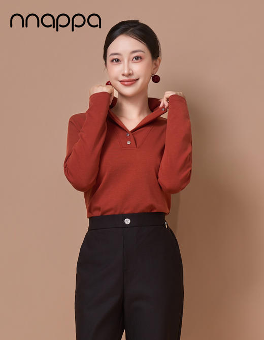 纯色翻领打底衫CA7406 商品图1