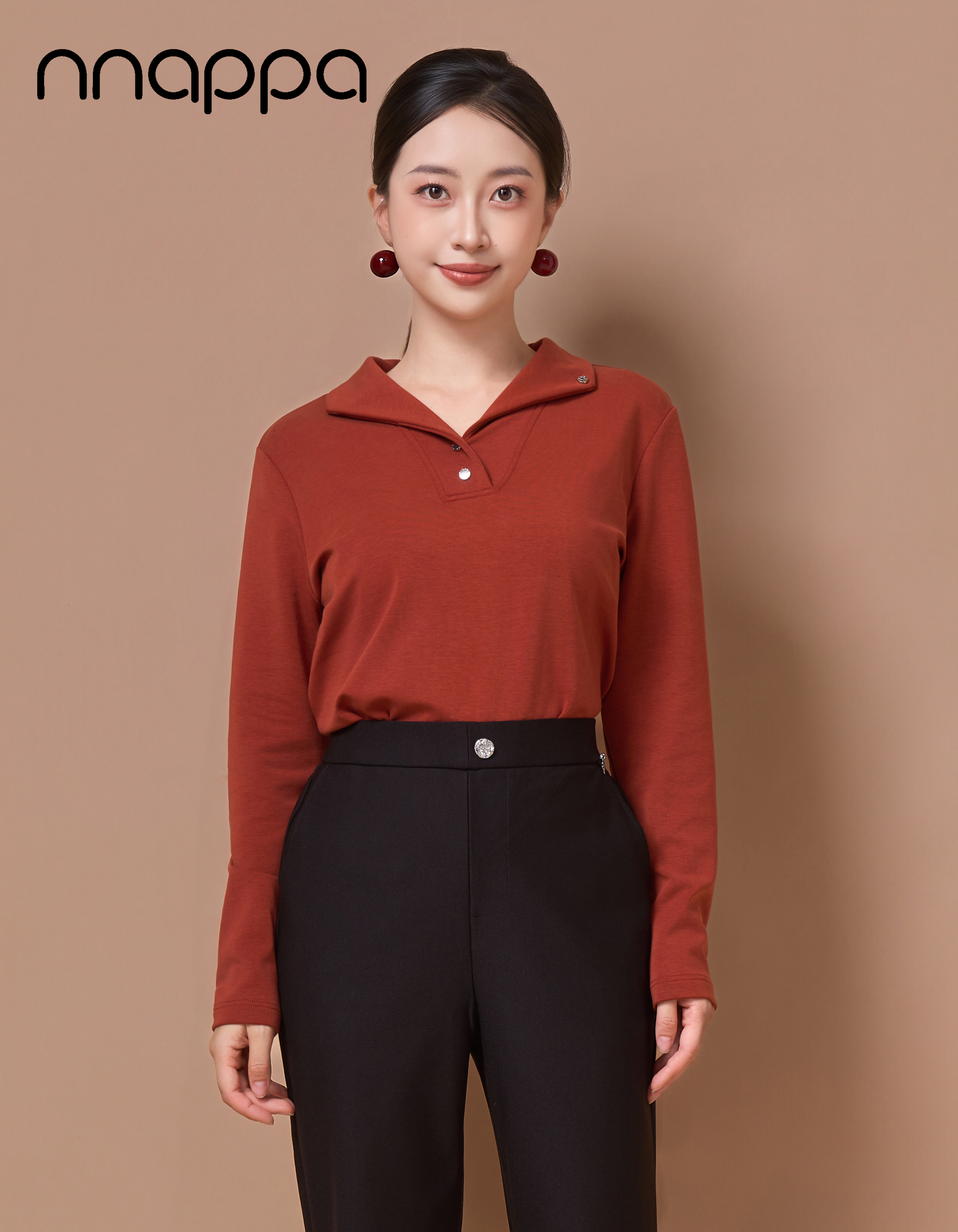 纯色翻领打底衫CA7406