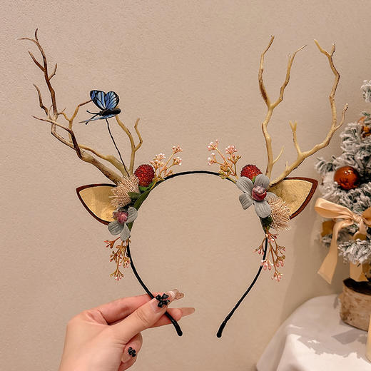 【精美别致❗️经典百搭】圣诞节红色鹿角发夹节日拍照道具装扮饰品成人发卡可爱小礼物发饰。ja 商品图5