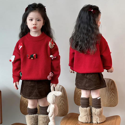 🎄𝘾𝙝𝙧𝙞𝙨𝙩𝙢𝙖𝙨｜真的是一眼就心动『儿童圣诞手工玩偶加厚毛衣』拿捏节日氛围感穿搭❗📣百搭不挑·亲肤不扎·节日氛围感搞起来🎈  商品图1