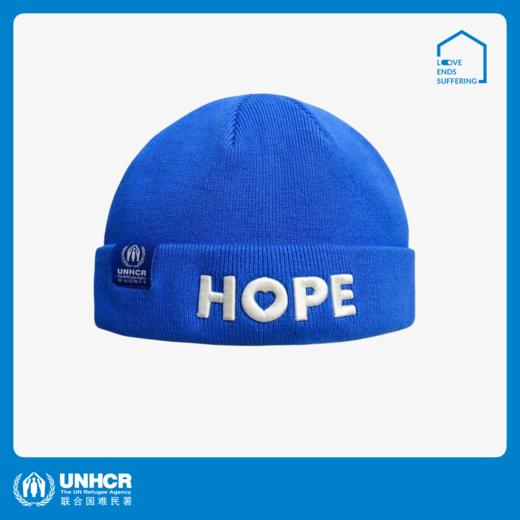 一份心意：“希望HOPE”蓝色毛线帽 商品图0