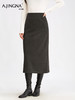 【醋酸羊驼毛】阿菁娜冬季新款醋酸羊驼毛半裙立体剪裁超长裙连腰设计显瘦F30D213011 商品缩略图3
