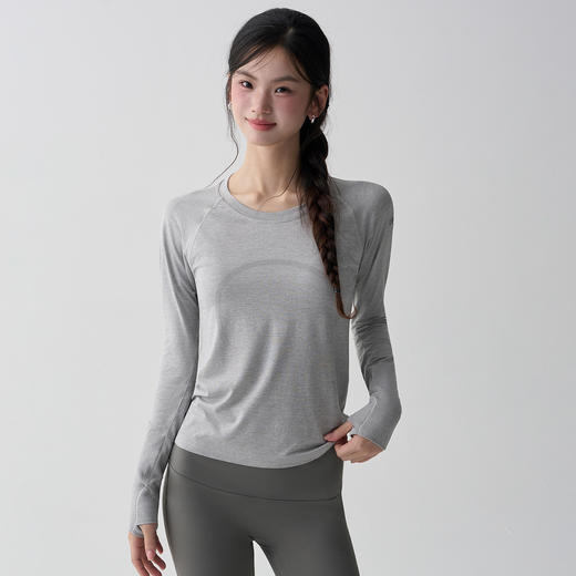 Gymicon能量符号秋季圆领跑步健身瑜伽服修身打底运动上衣裸感普拉提瑜伽长袖YASY2566 商品图3