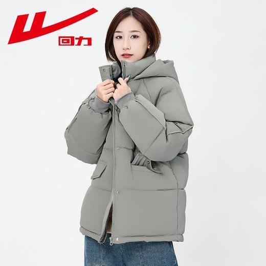 回力棉服女2025冬季新款小个子韩版宽松加厚中长款连帽过膝羽绒服 商品图8