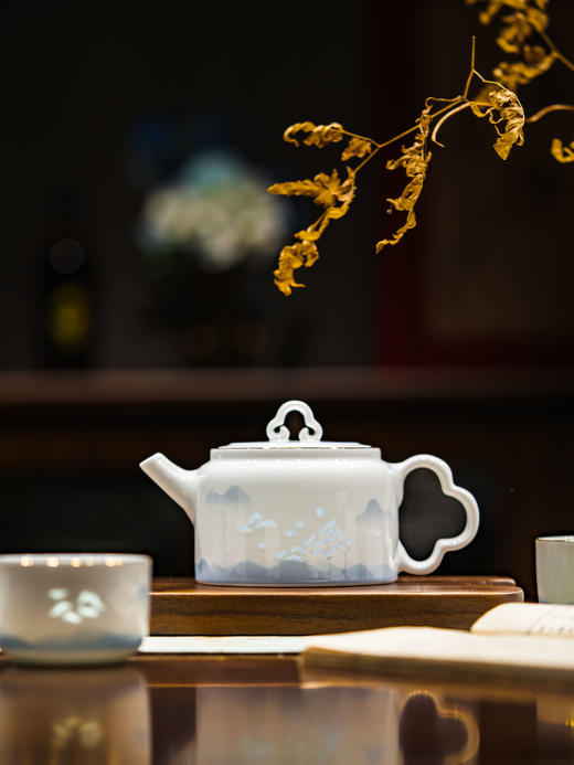 新品 富玉 | 景德镇玲珑瓷组合功夫茶具天青10头茶具 商品图1