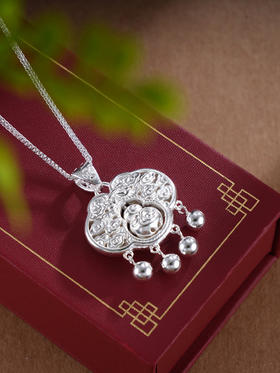 子佩集S990银【祥云赐福】套链【CMSTL004】纯银花丝锁葫芦可转动项链2504