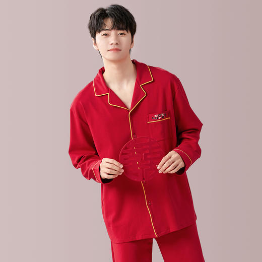 J1-【100%纯棉】男款空调房结婚必备运势加倍鸿运家居服     琴瑟之好/龙门精神 商品图4