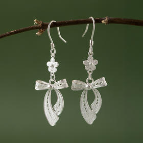 【林栖设计小店】蝴蝶结耳饰银925花丝银器复古优雅原创2025秋冬新款配饰2954159