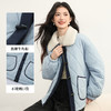 【11/19新品】熙世界牛角扣菱格棉服短款外套女2025冬装新款巴恩风毛绒翻领棉衣 商品缩略图1