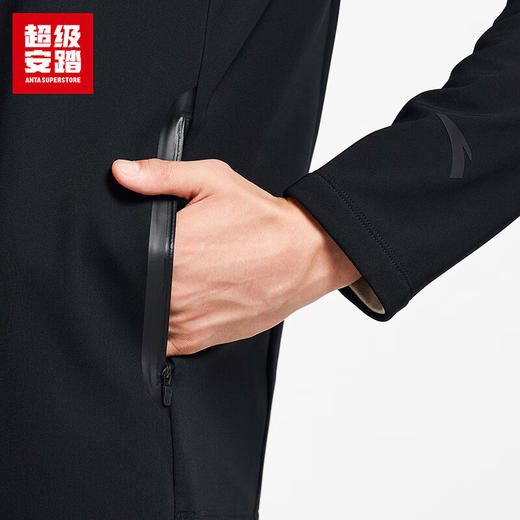 超级安踏经编加绒外套男子秋冬立领上衣休闲通勤夹克152547705U 商品图3