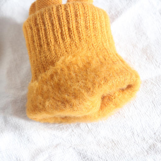 「9.9到手！加绒加厚」手套女冬季双螺口防寒可爱骑行触屏毛线针织保暖手套 商品图3