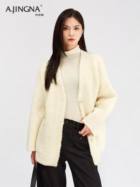 【慵懒挺括】阿菁娜冬日摩洛哥风绵羊毛针织外套F30D207001