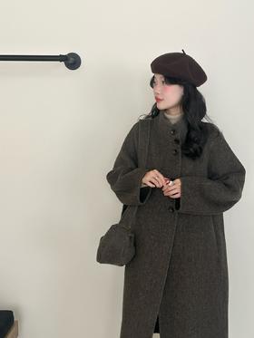 【YW】无忧购秋冬韩版送包包两件套韩系减龄宽松型呢子大衣（截单后3-5天发货）