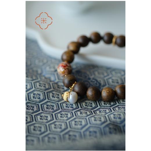 米马饰物 天然奇楠沉香手钏 浓香袭人 珍珠福禄保平安 商品图3