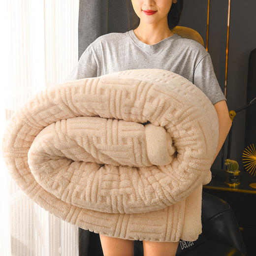 【三层夹棉立体舒棉绒毛毯】冬季加厚午睡盖毯珊瑚绒沙发毯 商品图2