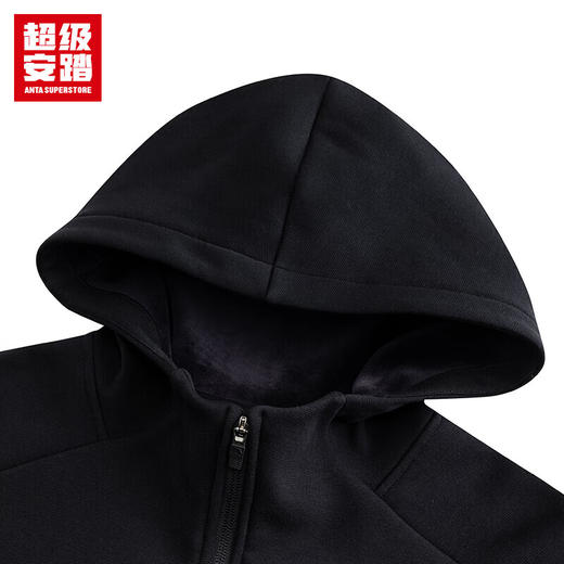 超级安踏加绒连帽运动外套男士秋冬保暖训练针织修身夹克外套男152547704U 商品图5