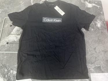 瑕疵Calvin Klein /CK 男士夏季纯色纯棉圆领LOGO字母印花透气短袖T恤