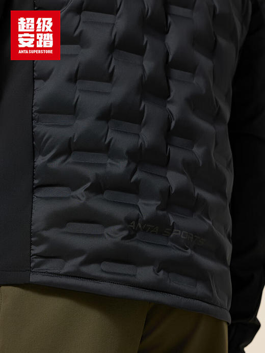 超级安踏轻薄立领羽绒服男士秋冬保暖修身弹力拼接运动夹克外套152546921U 商品图2