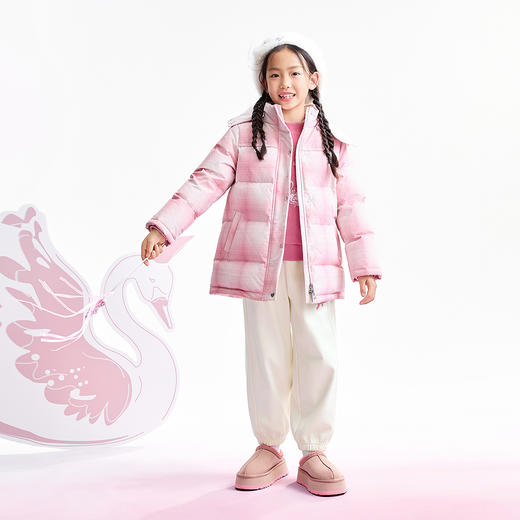 【实体店同款】女童中长款羽绒服冬季新款安奈儿童装AG545403 商品图3
