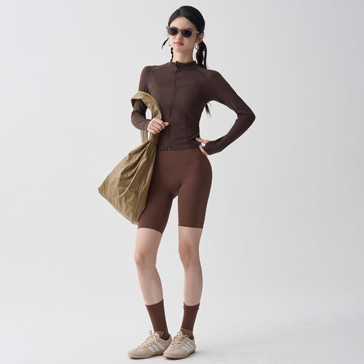 Gymicon能量符号 无缝一体织高弹修身瑜伽服外套小立领跑步羽毛球瑜伽长袖YAWT2526 商品图4